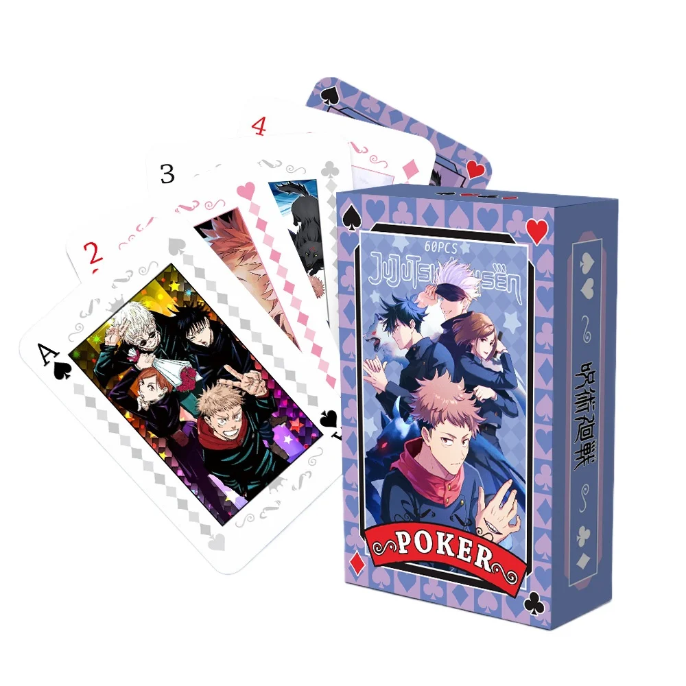 Juguete de póker de Anime Jujutsu Kaisen, cartas de juego de mesa Gojo Satoru Itadori Yuji, Cosplay, regalo de tapa dura