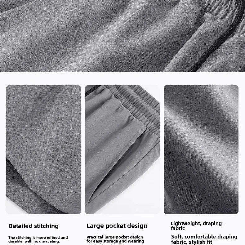 

Повседневные мужские орты из ледяного шелка Five-Quarter, летние тонкие спортивные орты свободного кроя, легкие дышащие молодежные энергетические орты