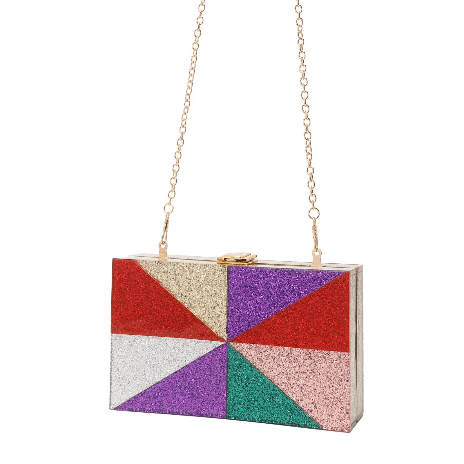 

Ladies Dinner Bag Fashion Splicing Acrylic Bag Shoulder Chain Purses Luxury Designer Bolsos De Mujer De Lujo Carteras Para Mujer