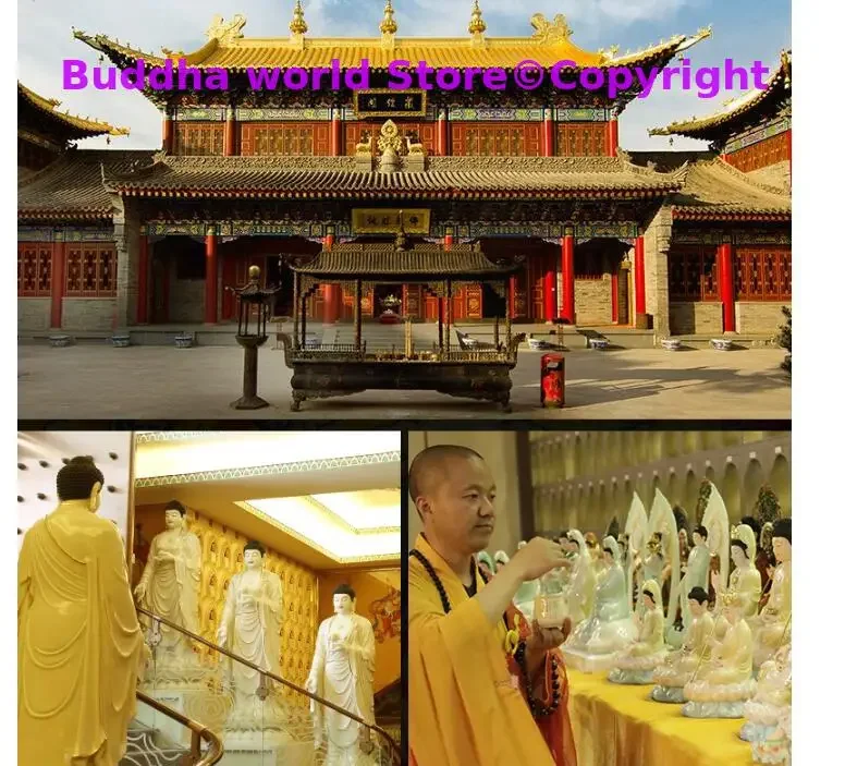 High grade jade Buddha God statue Asia HOME company shop bring money GOOD luck RUYI MI LE FO Maitreya Buddha gilding statue