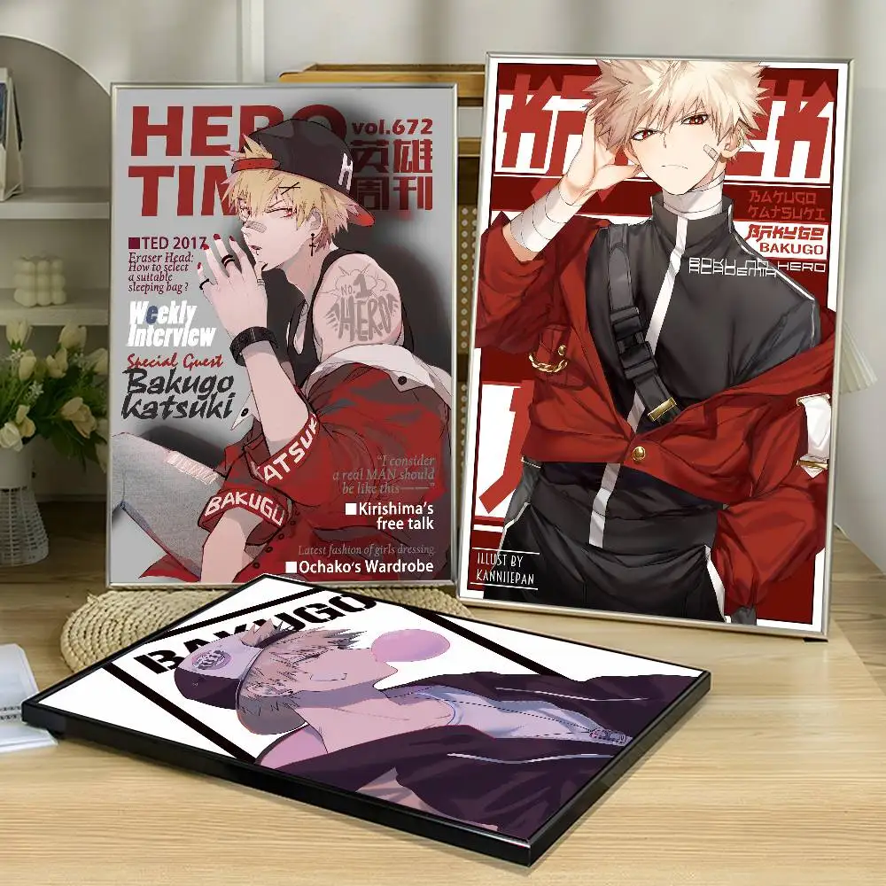 My Hero Academia Bakugou Katsuki Anime Poster Waterproof Wall Art Sticker For Bar Vintage Room Decor High Quality Print Gift