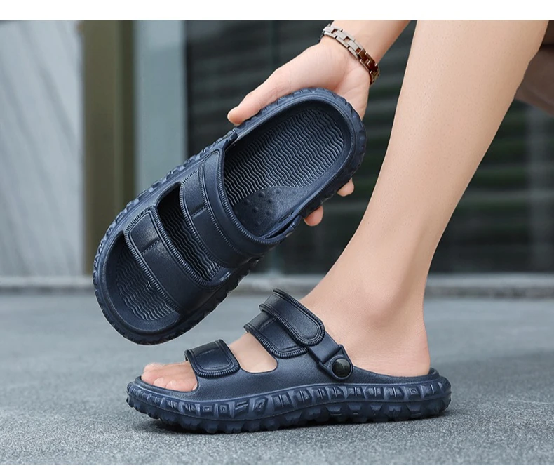 Sommerliche Übergrößen-Herrensandalen: Outdoor-Freizeitschuhe, Leder-Gartenschuhe, Rutschfeste Römerschuhe, Strand-Flip-Flops – Detail 8