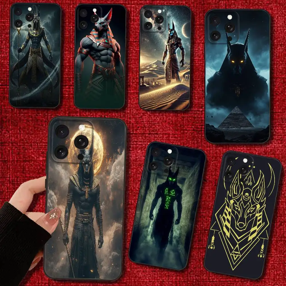

Anubis Egyptian God Phone Case For iPhone 16e,16,15,14,13,12,11,Pro,X,XS,Max,XR,Plus,Mini Soft Black Cover