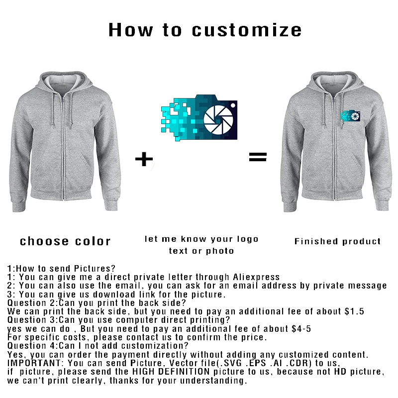 Logotipo personalizado 285gsm escovado zíper novo outono inverno casual grosso algodão masculino topo cor sólida hoodies moletom