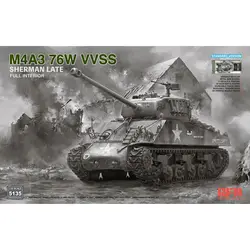 RYEFIELD MODEL RFM RM-5135 1/35 M4A3 76W VVSS Sherman Late w/Full Interior - Scale Model Kit
