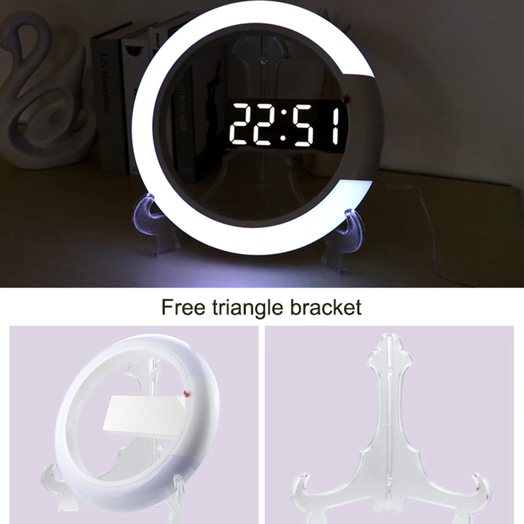Contemporary Hollow Wall Clock With 3 Levels Of Brightness 7 Types Of Circular Light Colors Can Be