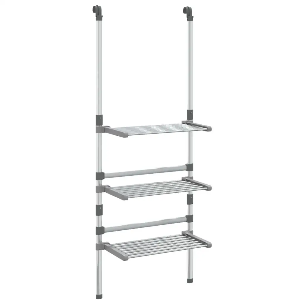 3-Tier Aluminum Hanging Laundry Drying Rack - Space-Saving Clothes Organizer