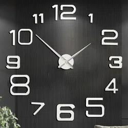 Large Wall Clocks 3D DIY Quartz Clock Acrylic Mirror Stickers For Home Living Room Office Wall Decoration Hanging Horloge Watch