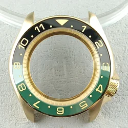 41mm SKX 007 Sapphire Dome glass clean gold case 316L Stainless steel for 22cm strap NH Movement 35 36 case accessories