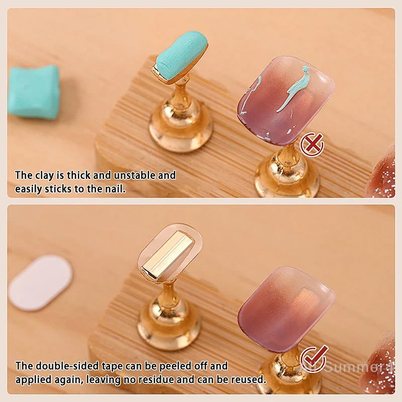 100Pcs Nail Double-side Adhesive Tape For False Nails Display Stand Tools Manicure Adhesive Strip Traceless And Transparent