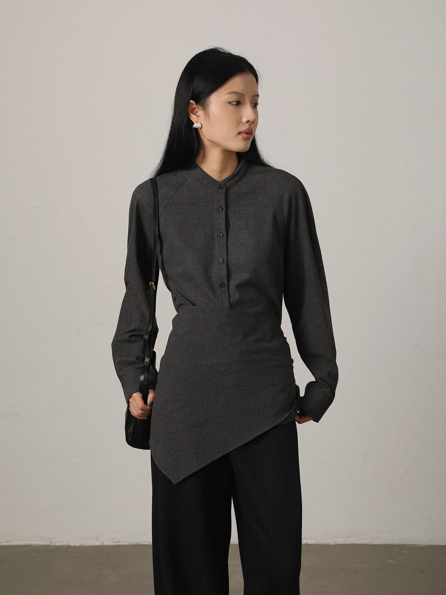 

Vimore Women's Modal Inner irt Stand Collar f Open oulder Sve Base T-irt Casual Loose Fit Long Sve Knitted Top