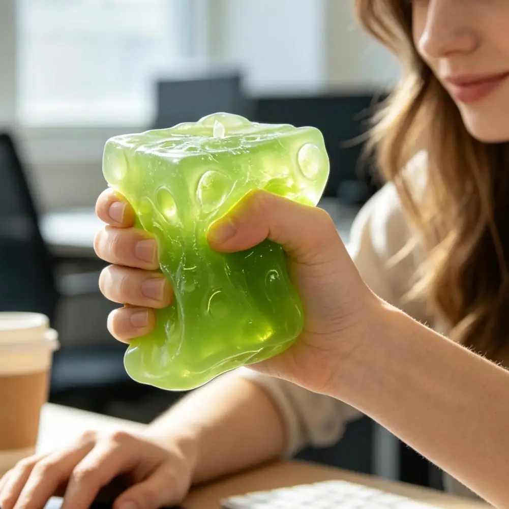 Giant Cheese Squeeze Toy Realistic Slow Rebound Stress Relief Cube Office Desk Gadgets for Anxiety Relief And Fun Play