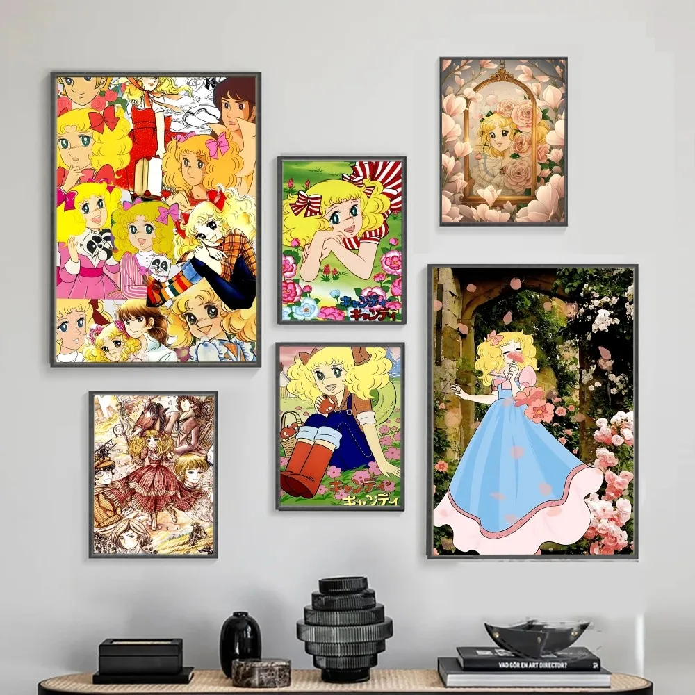 Póster de Anime M-Manga C-Candy Candy, carteles adhesivos, pegatina de papel impermeable, decoración del hogar para cafetería y Bar