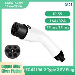 Type 2 IEC 62196-2 EV Charging Plug, 16A 32A Replacement Connector, EU Standard Electric Vehicle Charging Station Male Plug