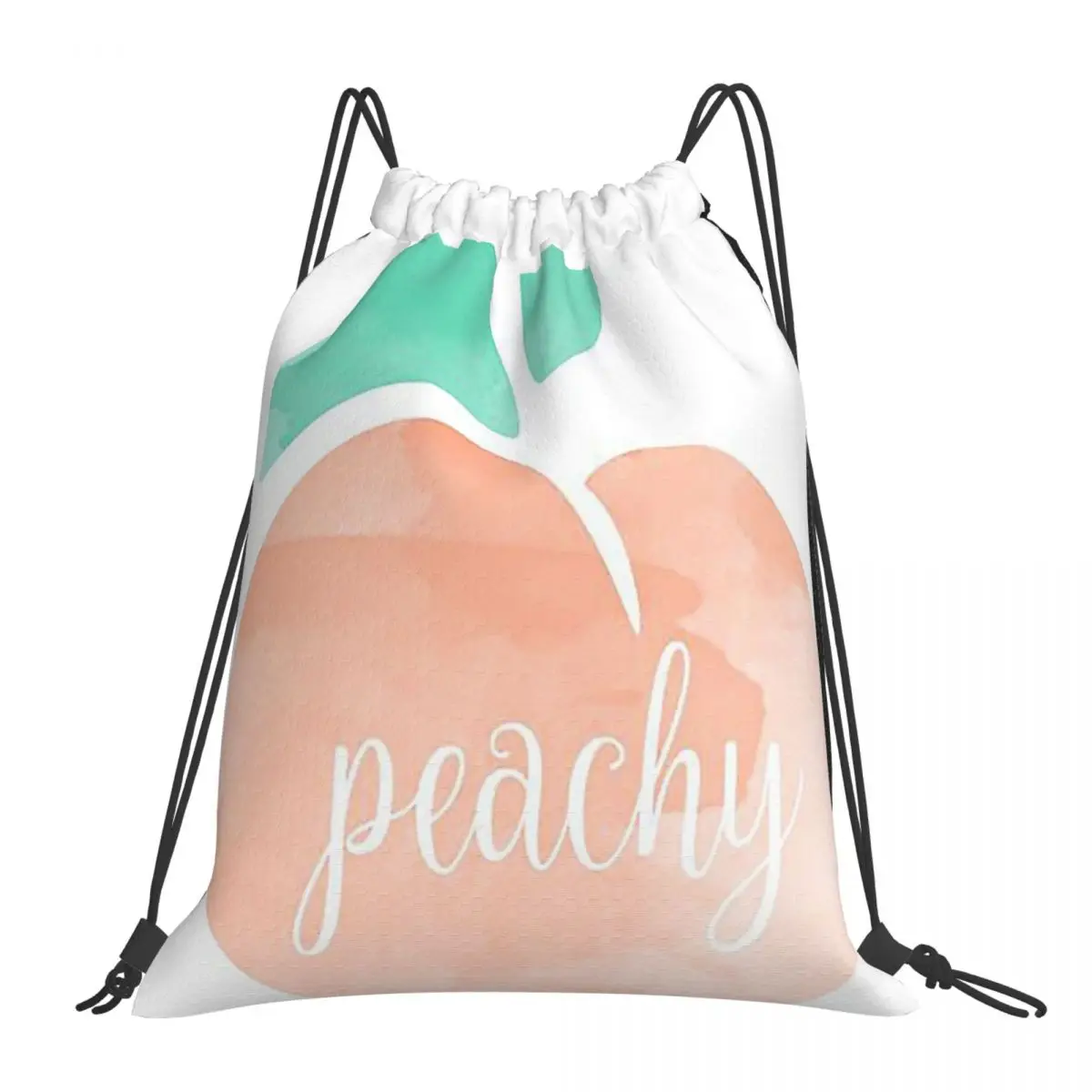 Peachy Backpacks Fashion Portable Drawstring Bags Sports Bag Book Bags For Travel School