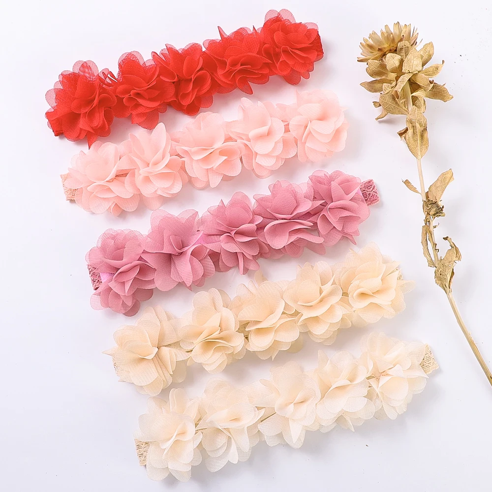 Baby Girl Chiffon Floral Baby Headband Hairbands Children's Accessories Things for Babies Rubber Bands for Girls Accesories