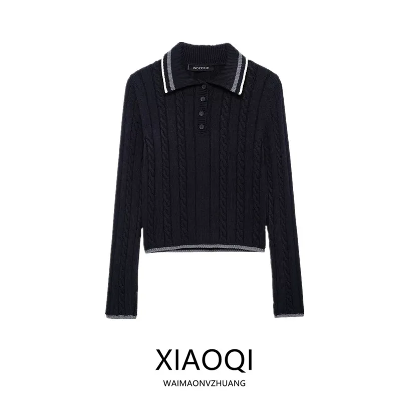 

Spring 2025 New Arrival Casual Long Sve Ne Knitted Sweater Women's College Sle Faion Commute Sle Regular Length