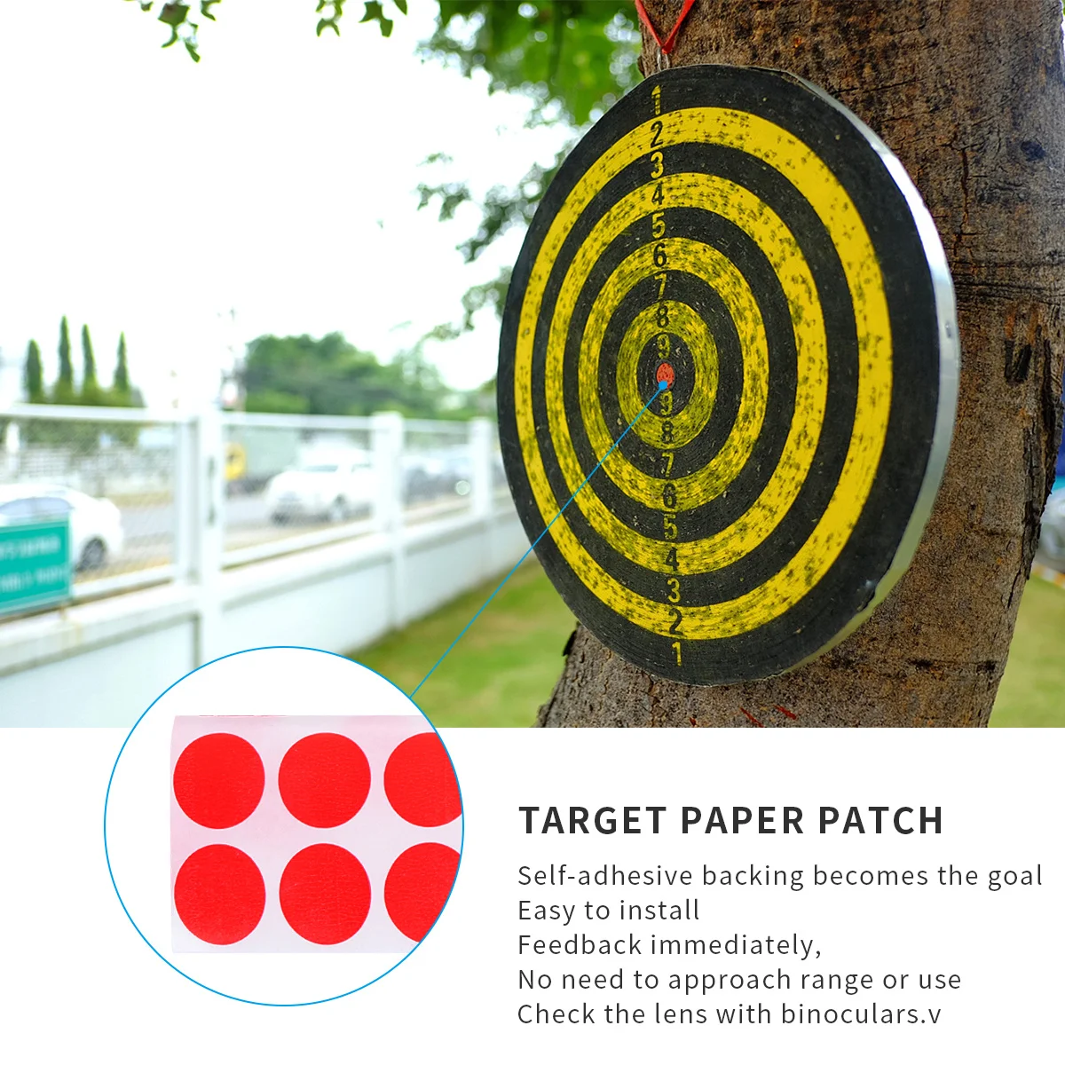 900 قطعة 2 سنتيمتر الهدف الأحمر ورقة التصحيح وضوح عالية الذاتي عصا اطلاق النار الهدف لظروف الإضاءة المنخفضة الأدوات في الهواء الطلق #1
