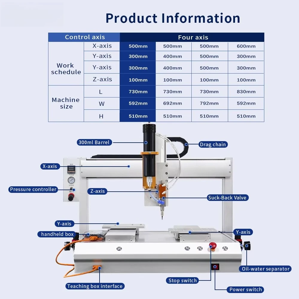 Dual Platform 300ml Silicone  Barrel Fully Automatic PLC Controlled UV Dispensing Machine