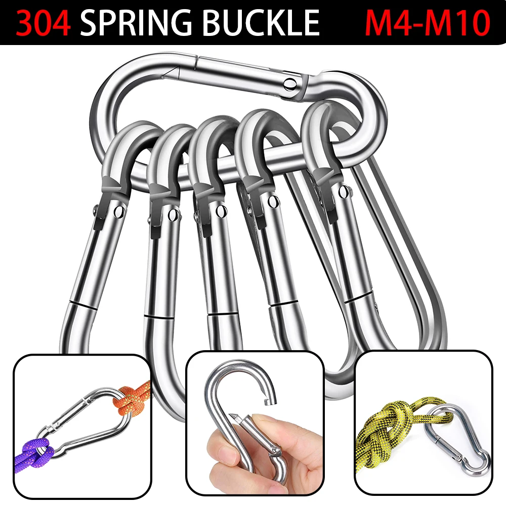 

Spring Buckle Hook, 304 Stainless Steel Quick Connect Locking Hook, Suitable for Ships and Heavy-Duty Applications