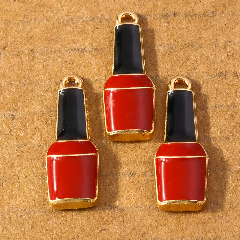 10 stücke 9*33mm Emaille Mini Make-up Lippenstift Charms Anhänger für Ohrringe Halsketten DIY Schmuck Herstellung Zubehör liefert – Detail 7