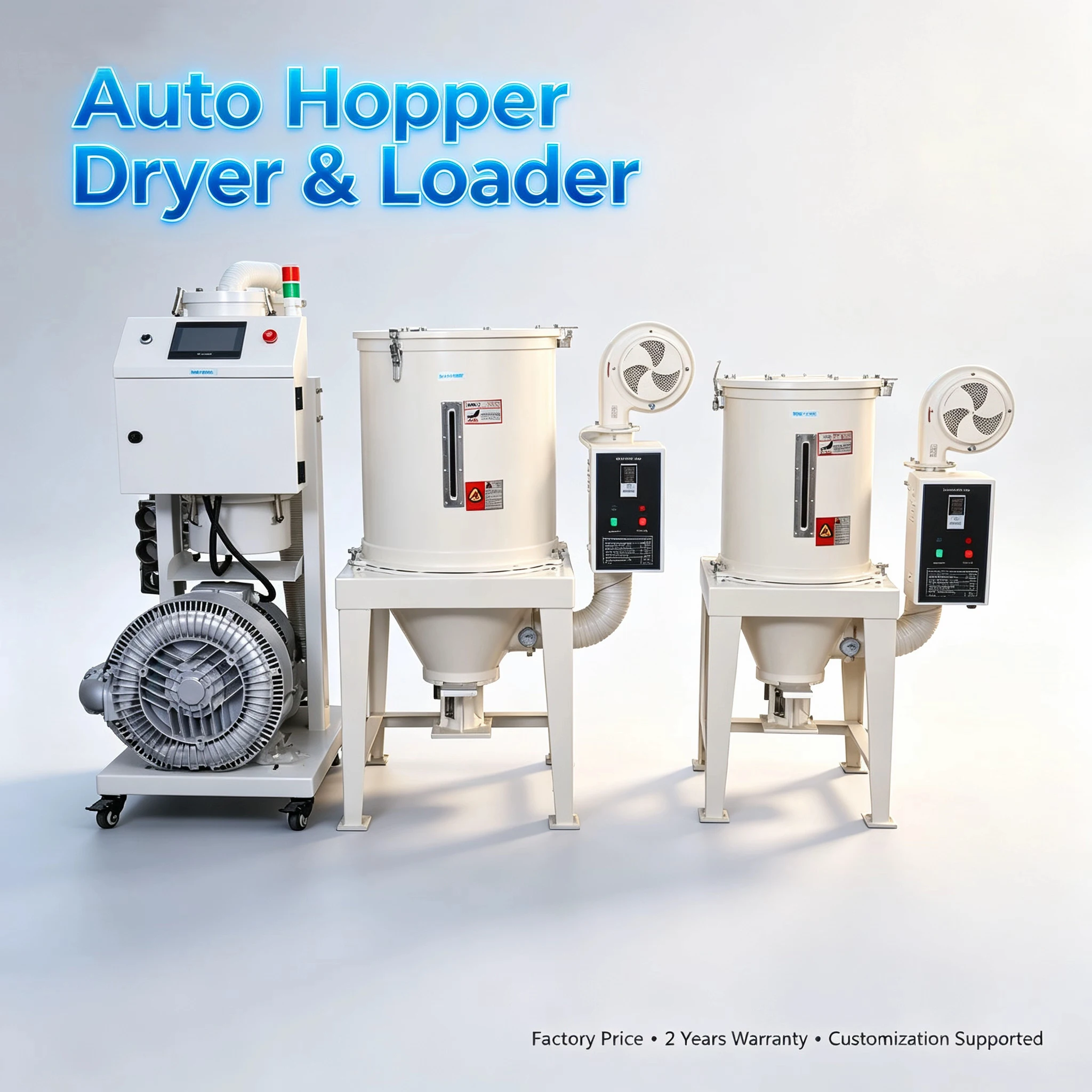 AIROW CE Approved Manvac 12kg Plastic Granule Dehumidifying Hopper Dryer, Full 304 Stainless Steel Hopper Structure