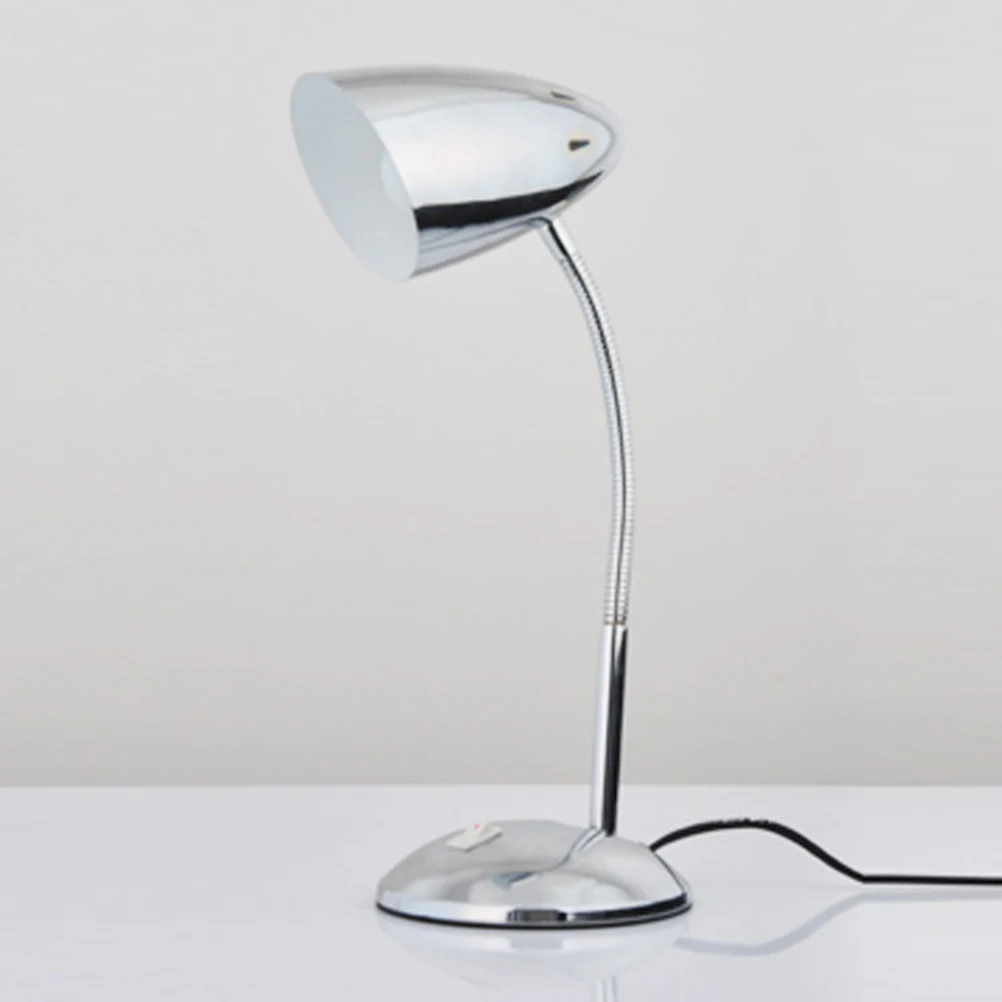 

Eye Care Lamp LED Gooseneck Desk Light Silver Metal Table Light Clamp Adjustable Lamps Night Lights
