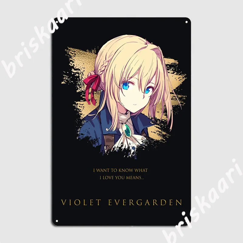 Violet Evergarden Metal Plaque Poster Pub Design Plaques Pub Garage Tin Sign Poster