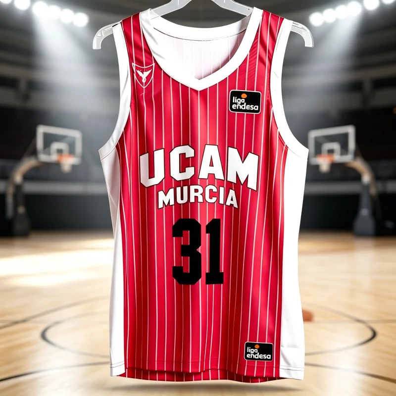 2026 Sommer Neues Spanisches Basketball-Trikot UCAM Murcia Fan-Spezial Basketball-Schnelltrocknende Sportweste Familien-Kinder-T-Shirts