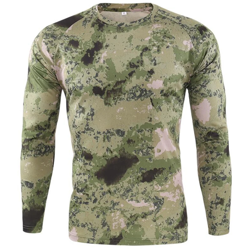 2024 Summer Quick-drying Camouflage T-shirts Breathable Long-sleeved Clothes Outdoor Hunting Hiking Camping Climbing Shirts