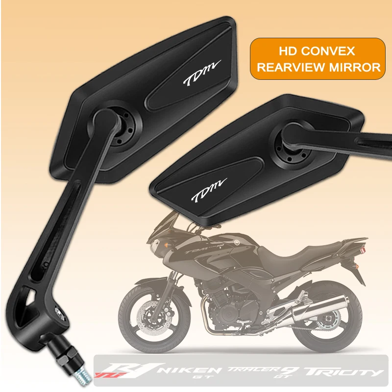 For YAMAHA TDM850 TDM900 TDM 850 900  Square Motorcycle Mirror Adjustable Rearview Mirror Easy Installation