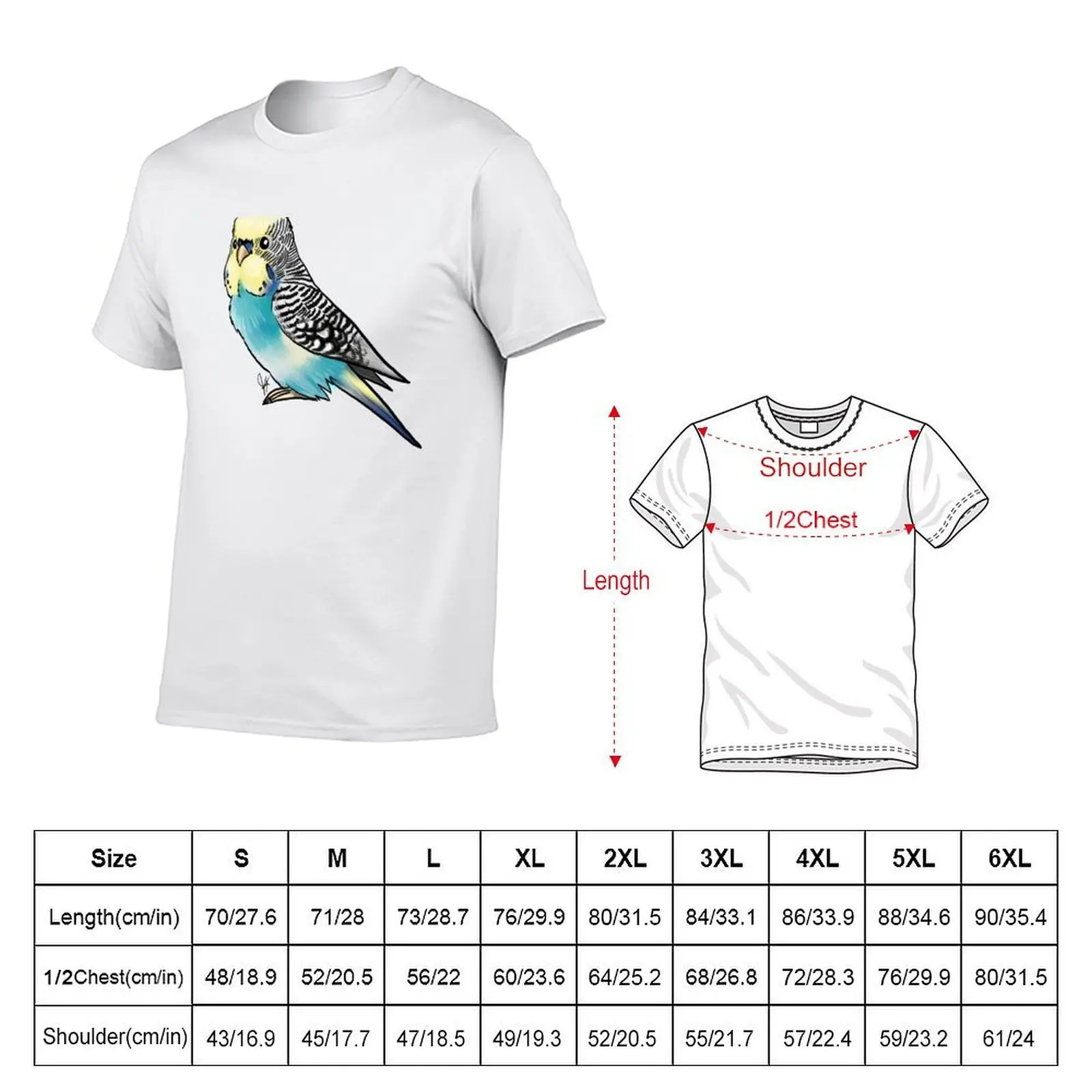 Yellow-faced Blue Budgie Parakeet T-Shirt t shirts designer man t shirt designer T-Shirt