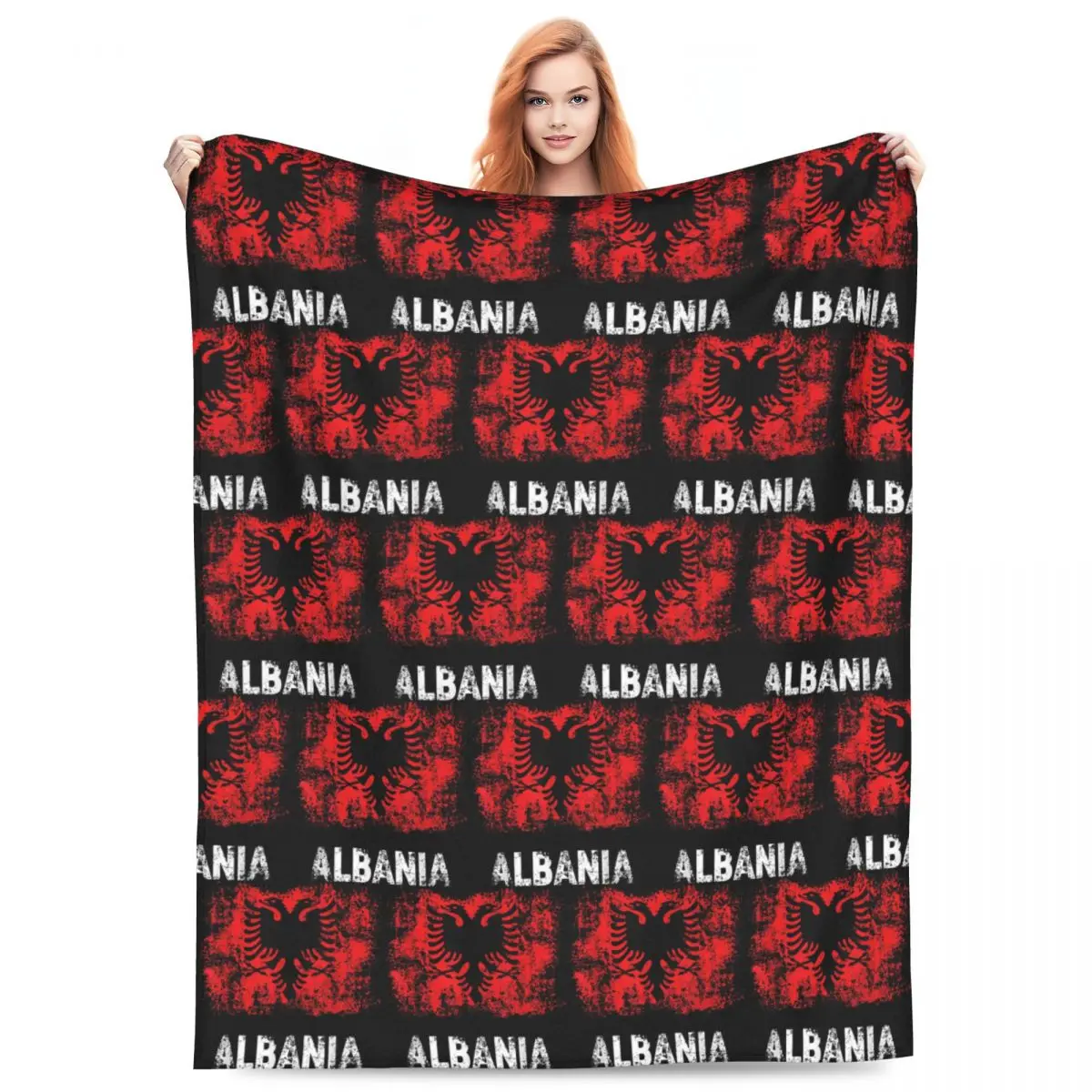 

Одеяло с флагом Албании в стиле ретро, мягкое теплое фланелевое одеяло, покрывало для кровати, гостиной, пикника, путешествия, домашний диван