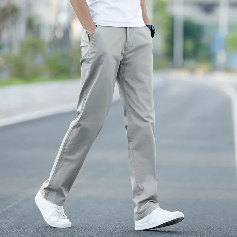 

Men's Casual Pants Loose Straight Leg Thin Spring Summer Versatile Trousers Quality Comfortable Male Fashion Straight Cut Pants