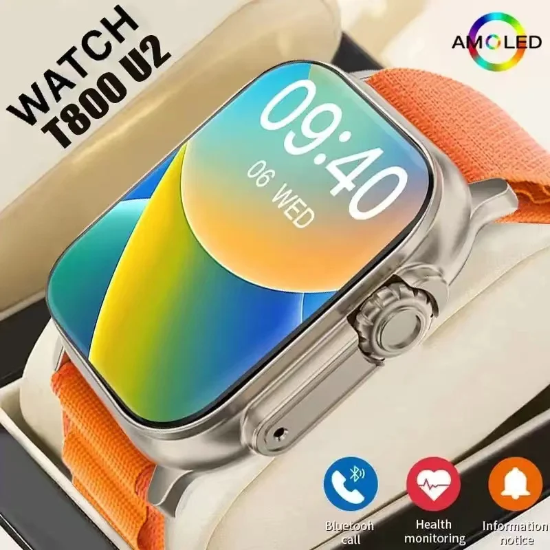 ew Watch T800 U2 Smart Watch 49mm 2024 New NFC Men Women GPS Track Bluetooth Call BT Music Games Wireless Charging Smartwatch