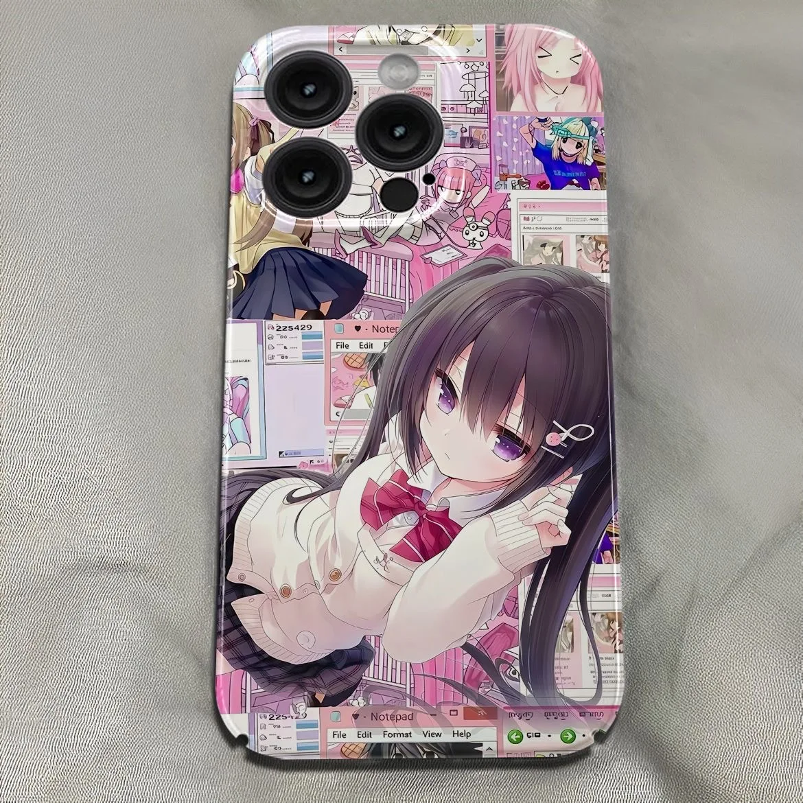 Pink anime girl Collage Case iphone17Air 16 15 14 13 12 11 ProMax X XR XS 7 8 Plus SE Y2KMillennium era Ultra thin hard shell