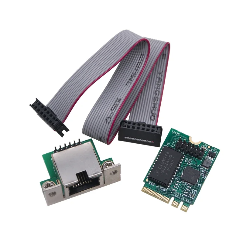 

M.2 A+E KEY 2.5Gb Ethernet LAN Card M2 A/E to RJ45 COM Port Network Adapter RTL8125BG Chip 2.5G/1G/100Mbps Gigabit Network Cards