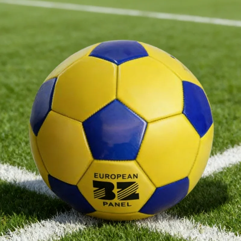 عبوة واحدة من كرة القدم الكلاسيكية باللونين الأصفر والأزرق، مقاس ثلاثة، مقاس قياسي لتدريب الأطفال، كرة قدم خاصة للمباريات القياسية، مقاومة للانفجار، هدية رائعة للمهرجانات #1