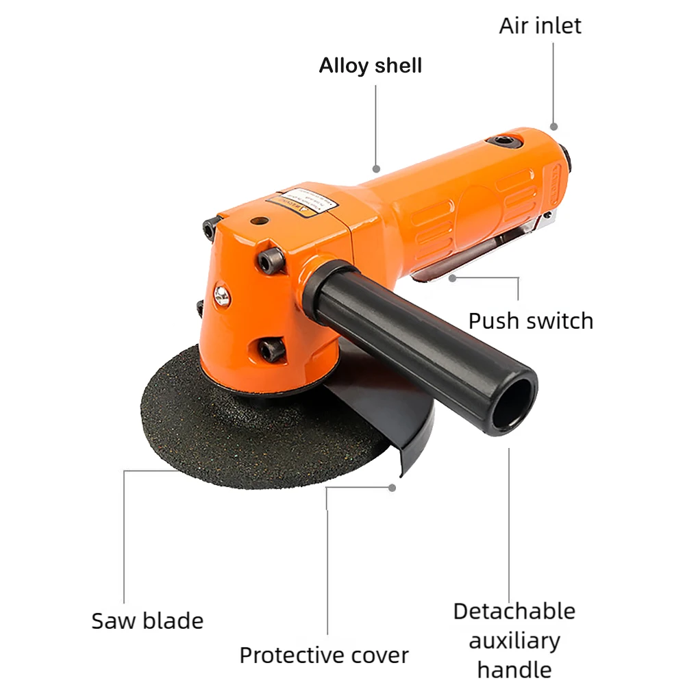 

4" Pneumatic Angle Grinder with Polishing Pads Air Grinder Tool for Metal Wood Cutting Grinder Pneumatic Tool Polishing Machine
