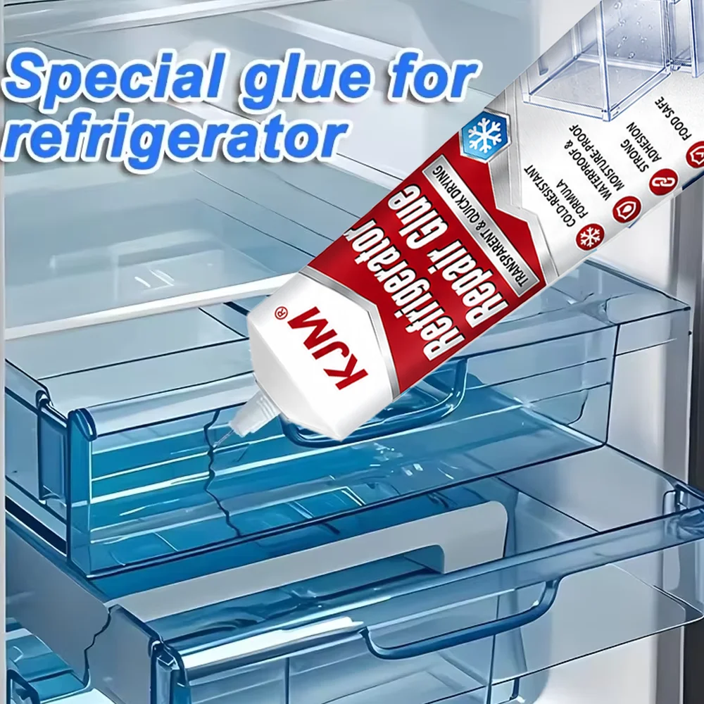 Refrigerator Drawer Repair Glue Cold Resistant Clear Adhesive for Fridge Crisper Bin Freezer Plastic Storage Box Crack Fix
