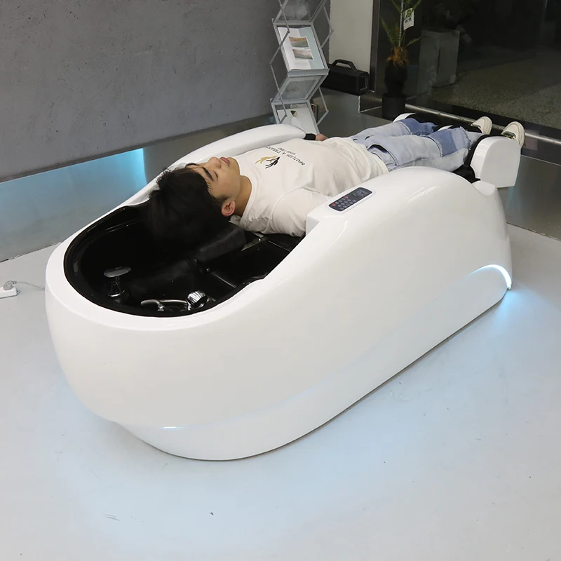 Moderne Barbershop Elektrisch Shampoo Bed Multifunctionele Kapper Wasstoel