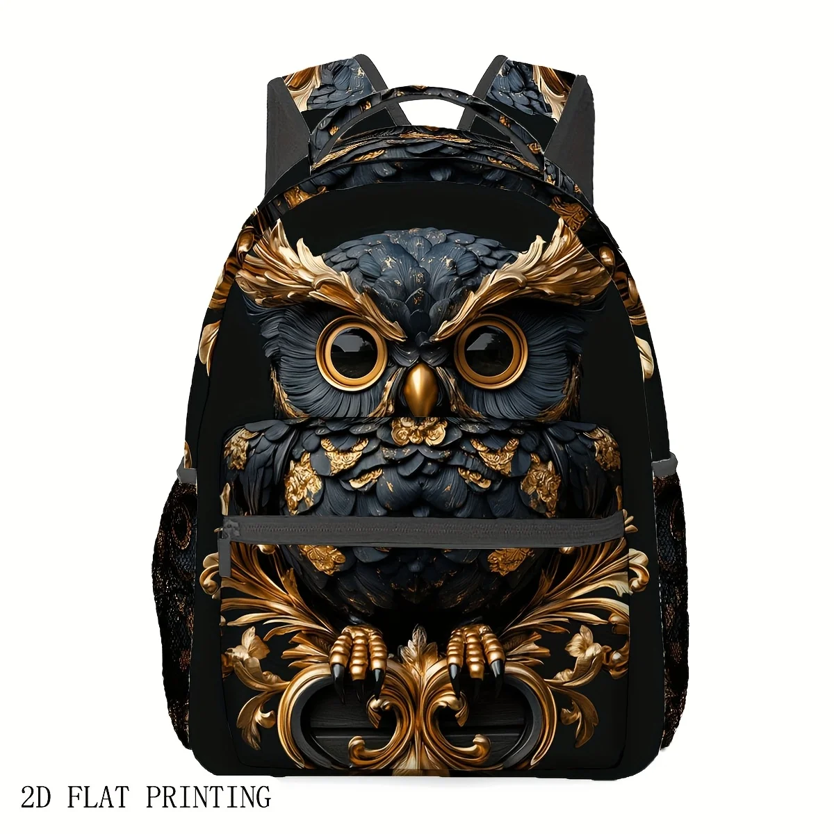 

Рабочий дорожный рюкзак для подростков, просторный роскошный дизайн в стиле совы, дизайн в стиле барокко, безопасная застежка-молния, моющийся материал
