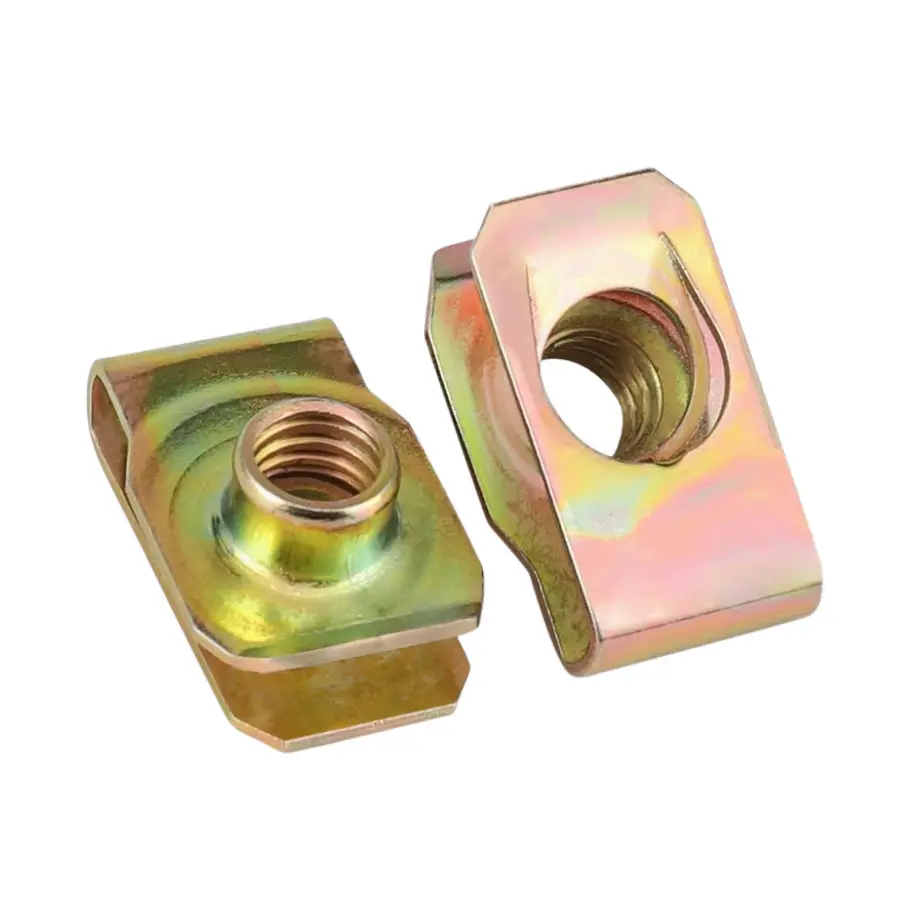 

10Pcs 65 Manganese Steel Galvanized Plate Leaf Spring Nut M4/5/6/8/10 B-type Stretch Clamp Fix Clip