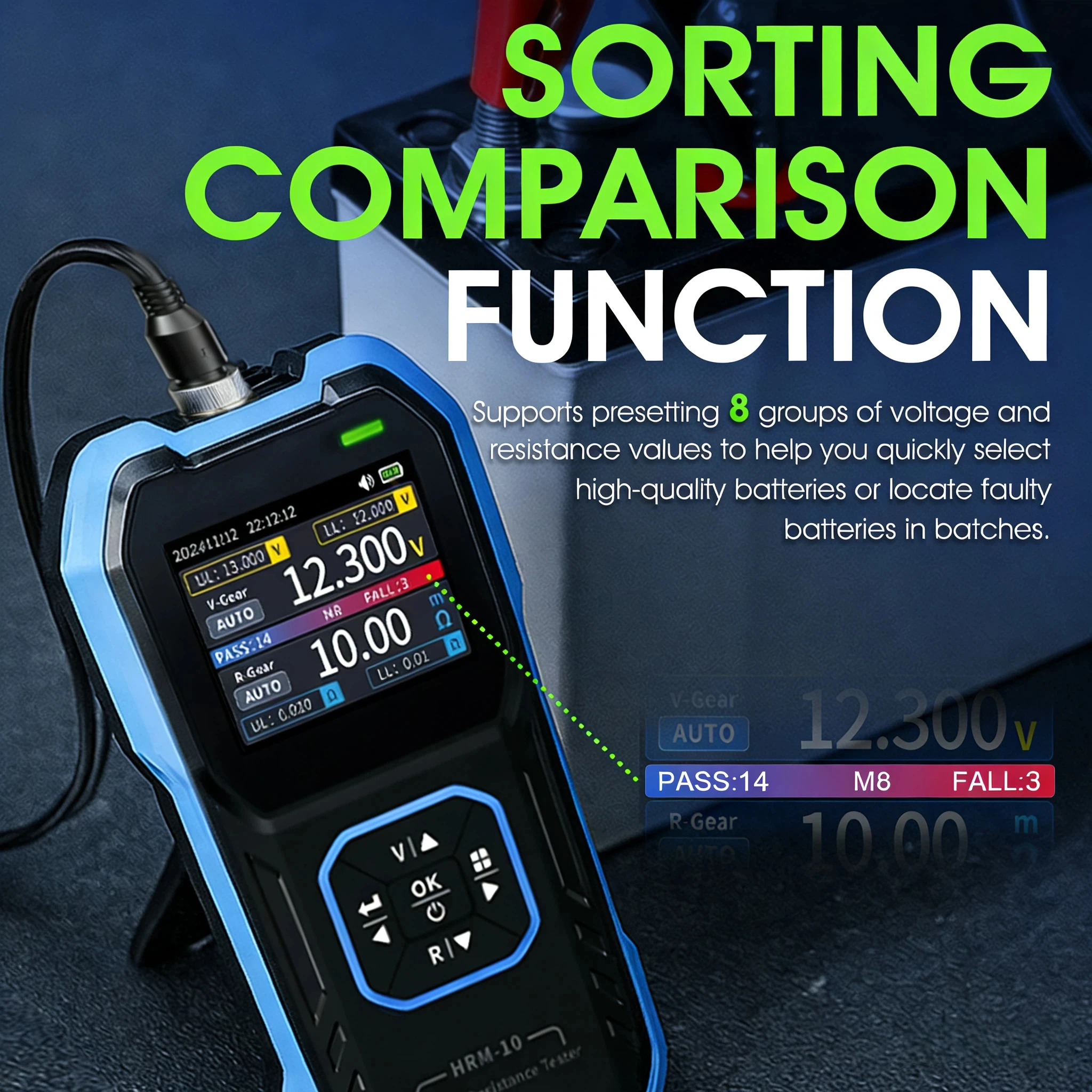 Internal Resistance Tester Internal Resistance Meter 100 V 200Ω Internal Resistance Tester for Li/Lab/Zine Battery etc