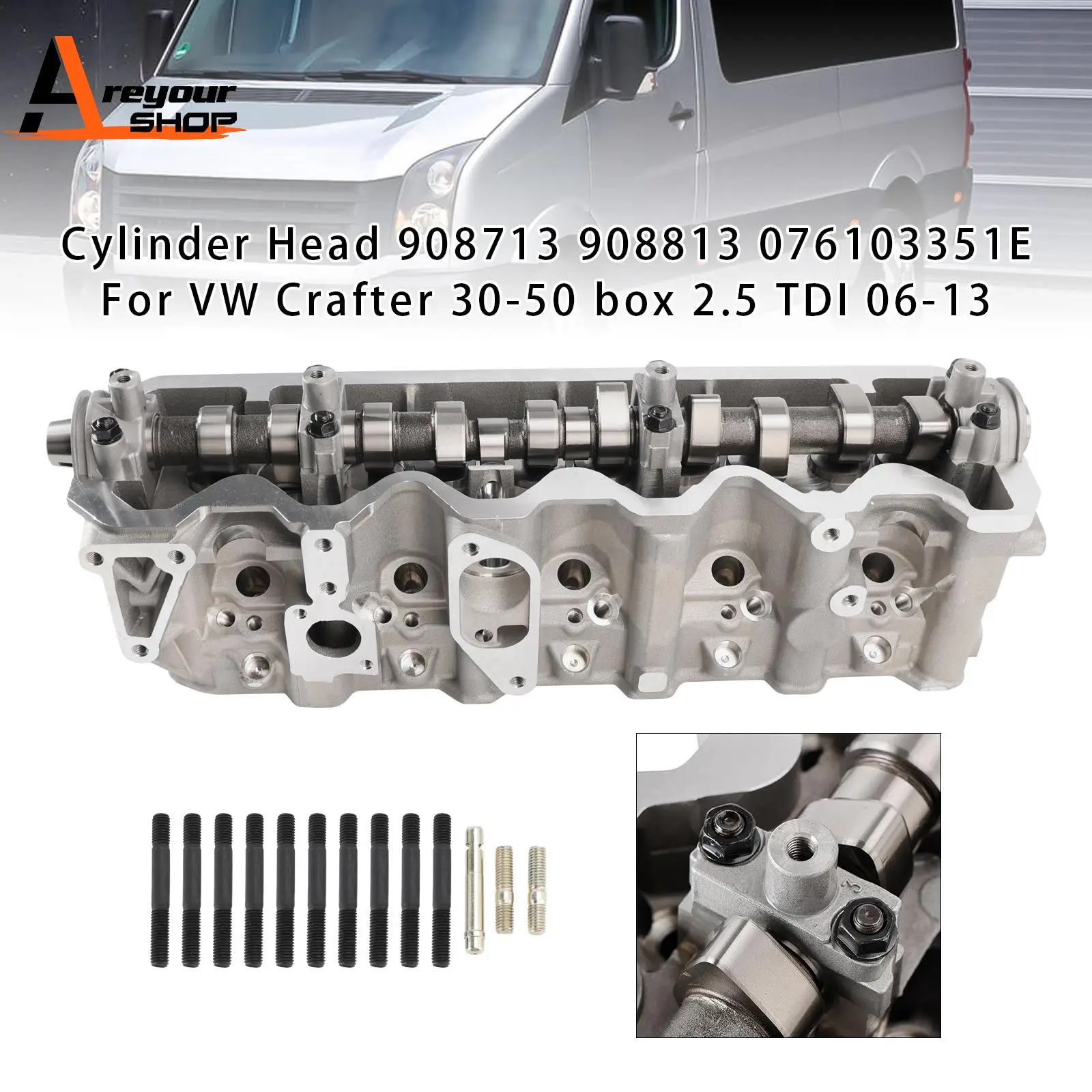 

Cylinder Head 908713 908813 076103351E for VW Crafter 30-50 box 2.5 TDI 06-13