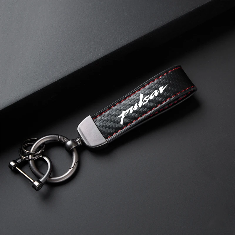 High-Grade Carbon Fiber Motorcycle Keychain Holder Keyring for Bajaj Pulsar 200 NS/200 RS/200 A with logo Accessories