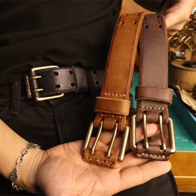 38cm-新品-メンズ-ダブルニードルバックル-イタリア製-本革ベルト-メンズ-レトロ-純牛革-ホロー-アメリカン-多用途-パンツベルト