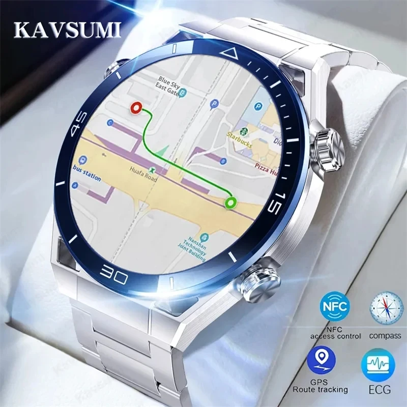 

2024 New GPS Smart Watch Men 454*454 HD AMOLED Full Touch Screen Bluetooth Call NFC Watches Compass IP68 Waterproof Smartwatch