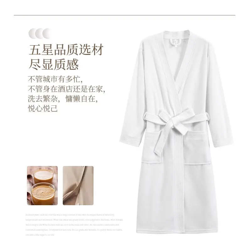 

Terry Cloth Bathrobe Absorbent Quick-drying Women's Summer Dressing Gown, Yukata Thin Hotel Spring and Autumn Long Morning Gown