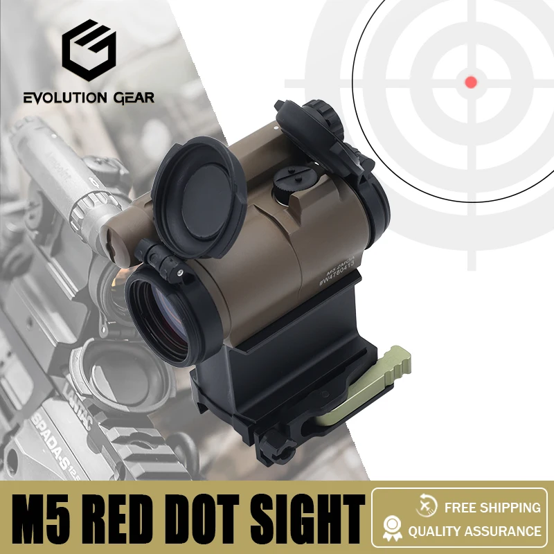 EVOLUTION GEAR M5 Red Dot Sight 2MOA Reticle CQB AR Rifle Scope for Hunting Airsoft With Full Original Markings, Fast Shipping